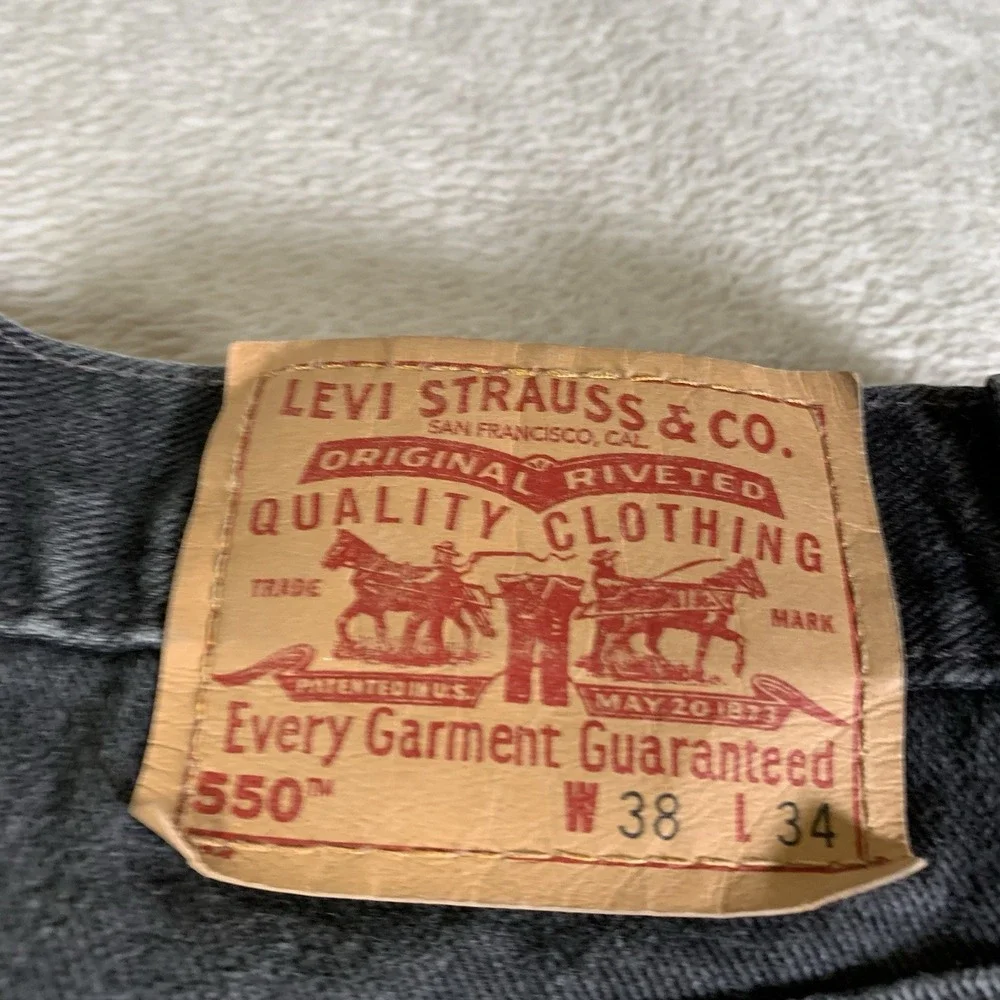 Vintage Levis 550 Jeans Mens 38x34 Gray Relaxed Tapered‎ Y2K Denim Made In USA
